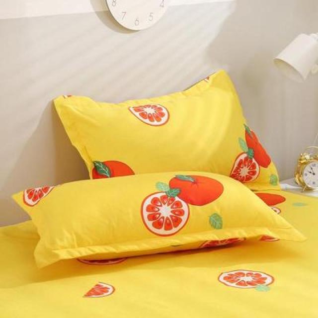 베개커버 순면 한쌍 베게커버 48cmx74cm흡족, C12-여름 스위트오렌지