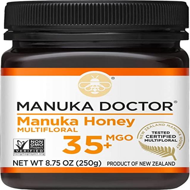 MANUKA DOCTOR - MGO 35+ 마누카 꿀 멀티플로럴 100% 순수 뉴질랜드 꿀. 인증됨. 보장하다, 1개