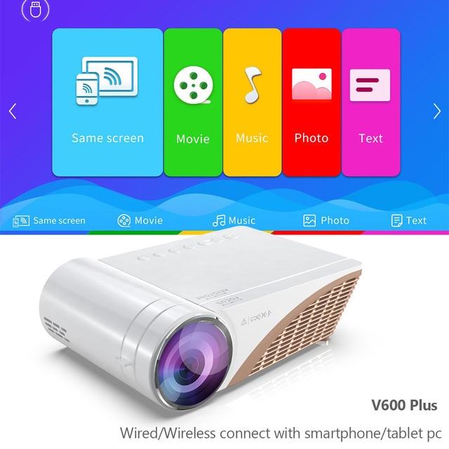 VIVICINE 720p 똑똑한 싼 HD LED 가정 극장 영상 영사기 Beamer V300 격상 된 V600 휴대용 영화 Proyector, 02 V600 Plus_01 CHINA