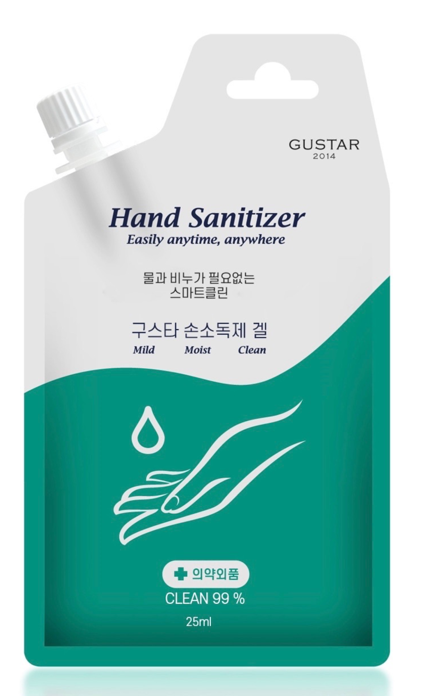 구스타 리슈아 휴대용 손소독제 겔 25ml (20개 1박스) 평일 오전11시전 주문건 당일배송, 단품