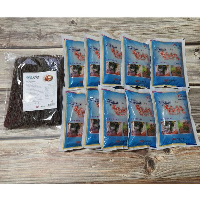 간단히 만들어먹는 해초물냉면 세트, 해초냉면 + 시원물회육수 330g 10팩