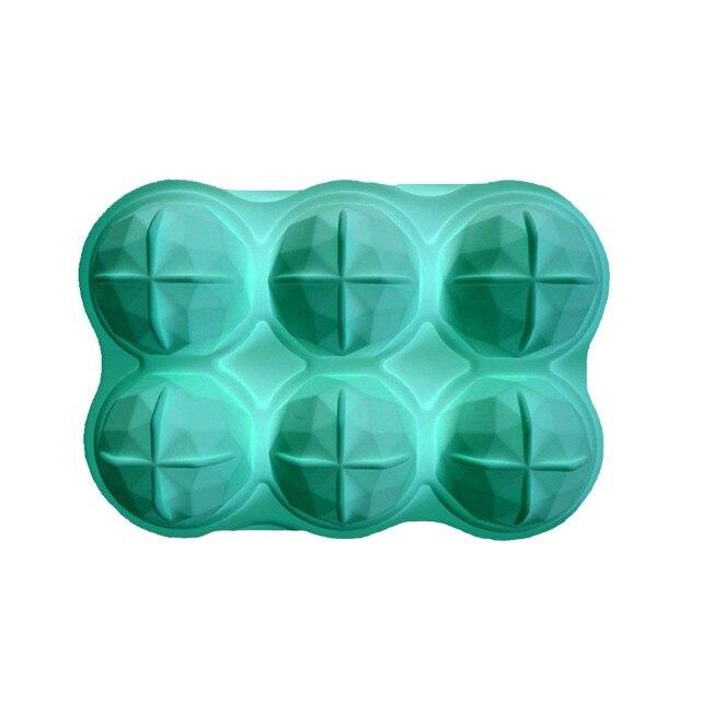 6 구멍 5cm 직경 음식 급료 연약한 실리콘 환경 친화적 인 유용한 집에서 만드는 아이스 큐브 쟁반 공 제작, 02 B_02 체코