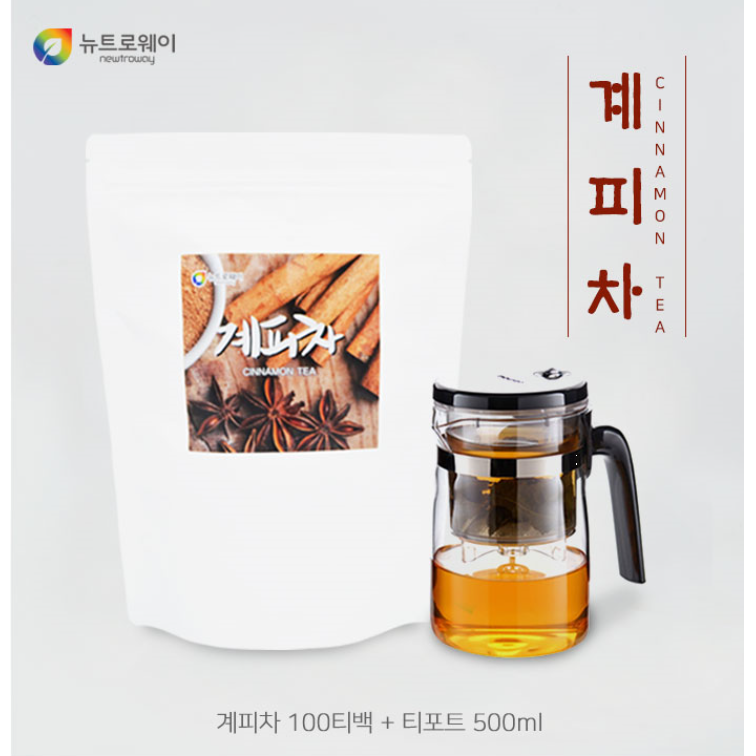 베트남 계피차 100티백+티포트 실론 계피 시나몬 티 차 계핏가루 삼각티백 추천, 1개, 1g