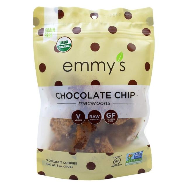 Emmy's Organics 에미스 초코칩 마카롱 키토제닉 쿠키 2팩 Coconut Cookies, 1개, 0g