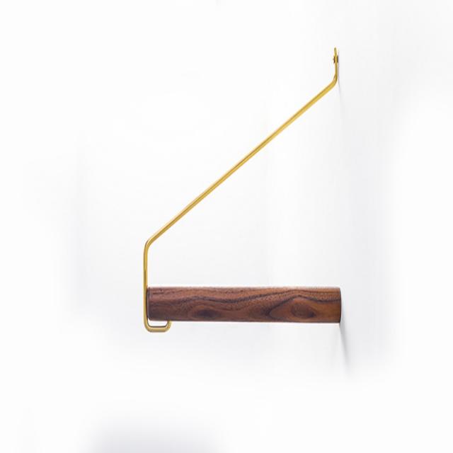 원목 우드 골드 틈새 벽걸이 코너 옷걸이 행거 소품걸이 인테리어, 1개, 흑호두나무 행거