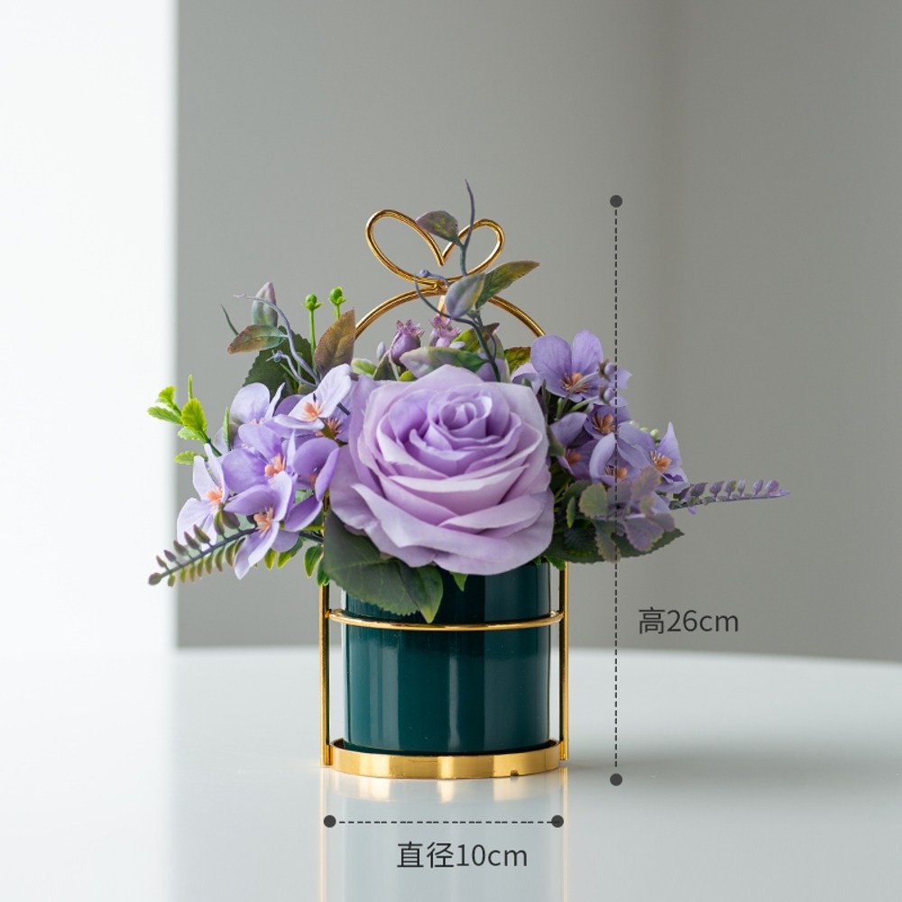 도자기 화병 꽃병 인테리어 오브제 유럽 세라믹 사무실 홈 거실, 어두운 보라색