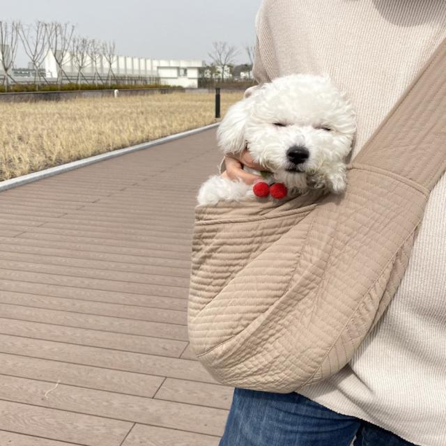 강아지 슬링백 이동가방 포대기 산책가방 애견 포대기 고양이, 브라운