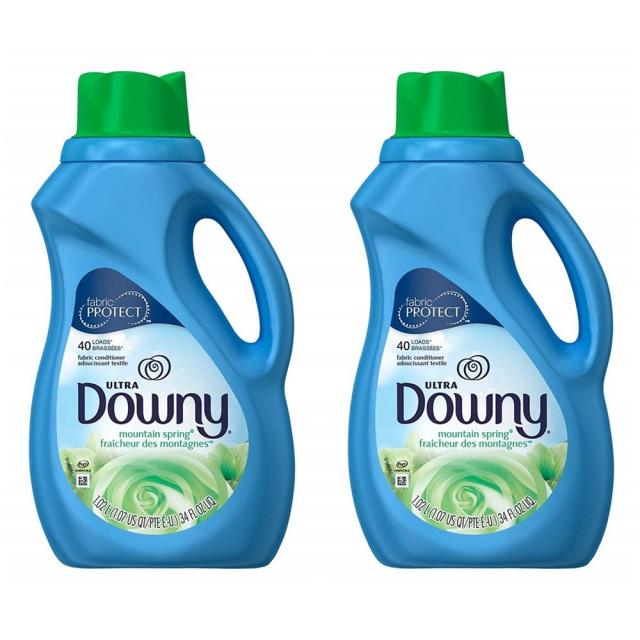 다우니 섬유 유연제 1.02L(34oz) 2개 마운틴 스프링 향 Downy Ultra Concentrated Fabric Softener Mountain Spring 34 oz, 1set