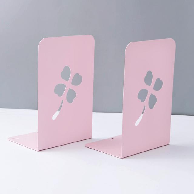 크리에이티브 ins 바람 서립서 책꽂이 책상 수납대 학생용 책걸이 책받침 선반, 네잎클로버 핑크