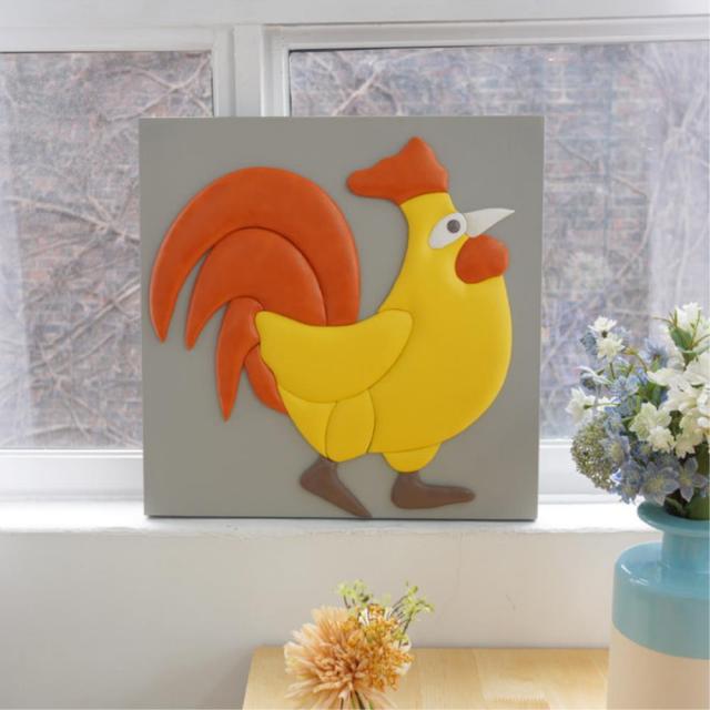인조가죽 패치 꼬꼬닭 아이방 벽장식 카페공예품 가게장식물 고급장식품