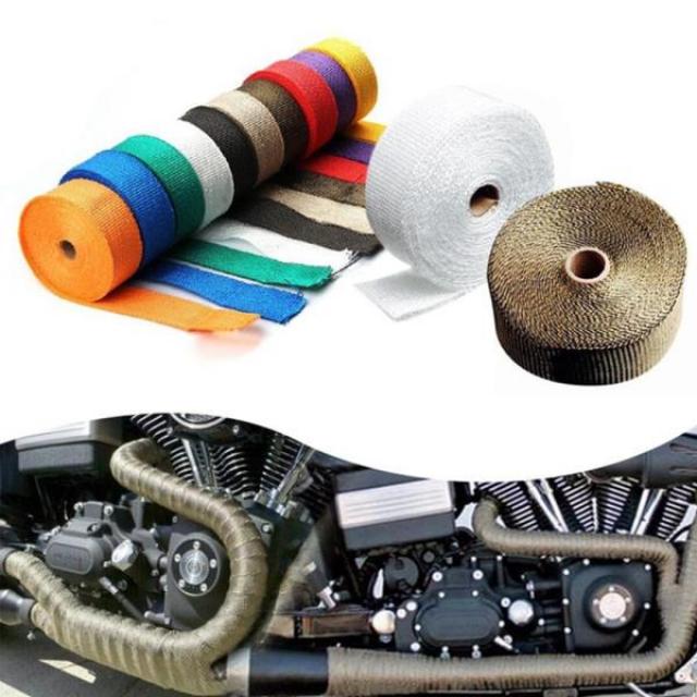 자동차 및 오토바이 배기 파이프 InsulationTape 감소 후드 열 불연성 터보 과급기 배기 가방 엔진 부품 보, 06 white