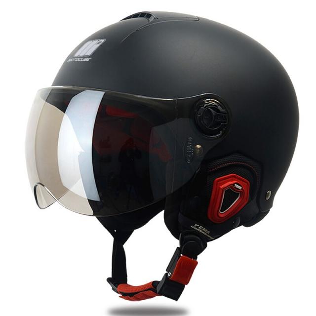 M3 야생마 할레전동오토바이 헬멧 남자 여름철 전기병차안전모자의 차양 방지 사계절 통용헬멧 덮개식 경량형흑색프리사이즈