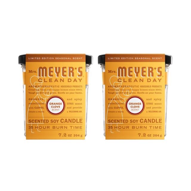 미세스 메이어스 클린데이 Mrs. Meyers Clean Day Soy Candle 캔들 오렌지 클로브 7.2oz(204g) 2팩