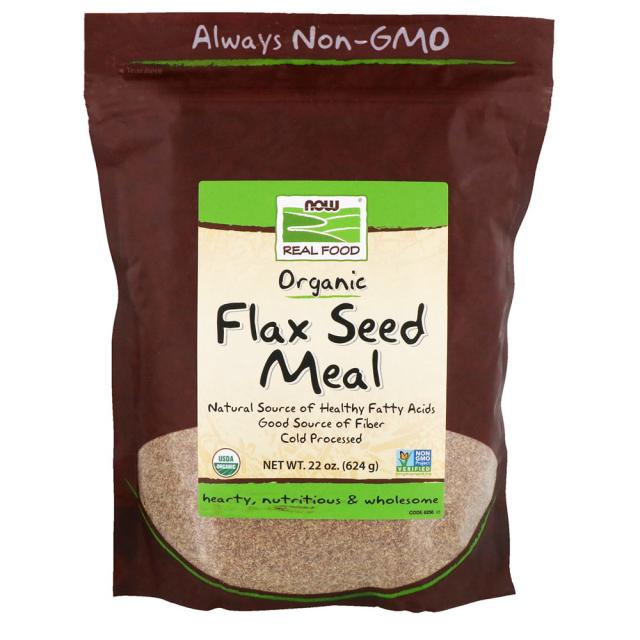 Now Foods 나우푸드 리얼 푸드 유기농 아마씨 플랙시드 밀 624g Real Food Organic Flax Seed, 1개