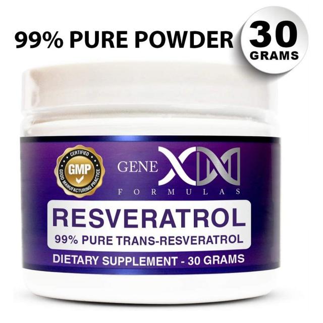 Genex 99% Pure Micronized Resveratrol 제넥스 고순도 미분화된 레스베라트롤 분말 1000mg 30g, 1세트