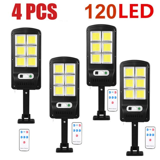 태양광 램프 4pcs 20 COB LED 태양 강화한 PIR 운동 측정기 벽 램프 인간적인 몸 적외선 빛 옥외 방수 가정, 0 big remote 4 pcs