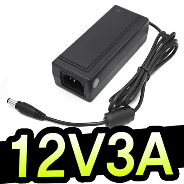 명호전자 12V아답터 모음전 12V모니터어댑터 12V0.5A~12V10A까지 보유, 17. 12V3A유럽인증+전원선포함