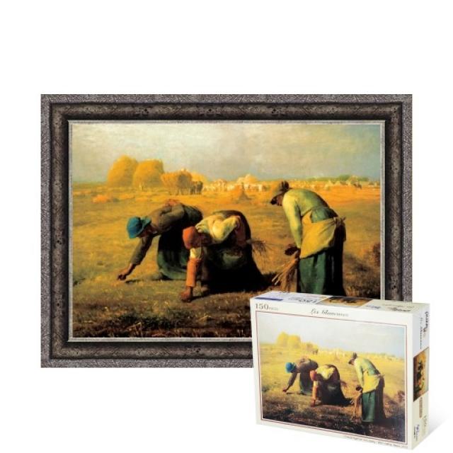 퍼즐피플 직소퍼즐 명화, 이삭줍기 150피스 액자포함(엔틱실버), 150p