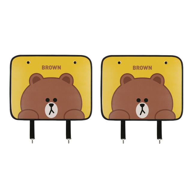 허브 대시보드+카세트데크용 자동차의자시트 방어벽에 배치함 승부 차량용 스티커 뒷좌석 보호 마모방지매트 차량인테리어용품, 킥 매트 한쌍 엎드린 자세 BROWN