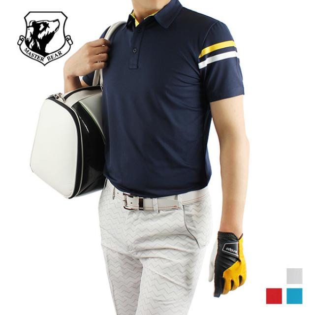 마스터베어 골프웨어 이선포인트 남자 골프반팔티셔츠, 100
