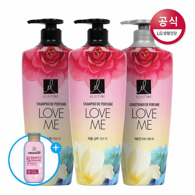 [신세계TV쇼핑]엘라스틴 NEW 퍼퓸 샴푸+컨디셔너 6종 600ml x3개, 러브미 컨디셔너 x3개