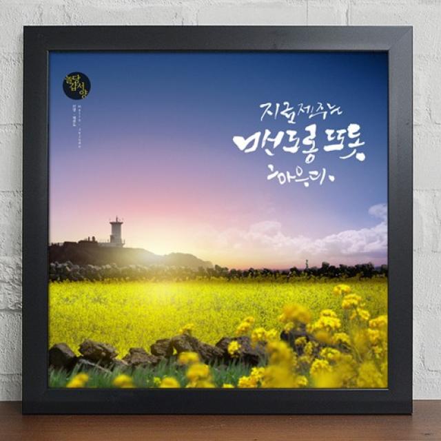 [바보사랑]cy887-유채꽃이가득한제주도_캘리, 블랙/C-돌하르방