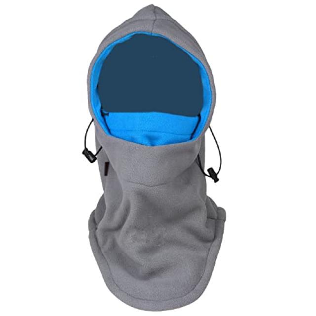 NMT Balaclava 양털 후드 헤비급 추운 날씨 겨울 오토바이 방풍 스키 마스크 스키 스노우 보 [Grey+blue] - P0322079GJRW9R1