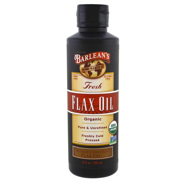 Barleans 발린스 유기농 신선한 아마씨 유 오일 355ml Organic Fresh Flax Oil 12 fl oz, 1개