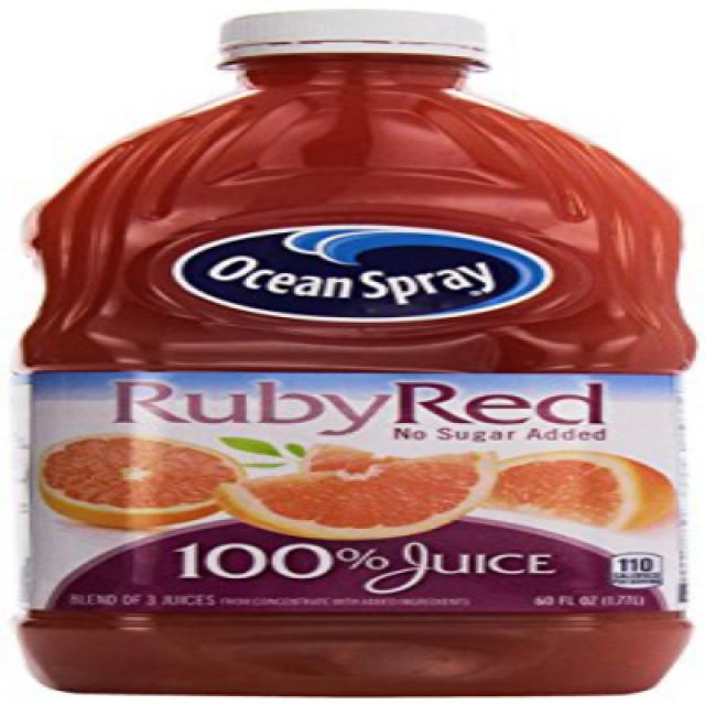 Ocean Spray Ruby Red Grapefruit Juice No Sugar Added 60 oz 오션 스프레이 루비 레드 자몽 주스 무설탕 1701g, 1