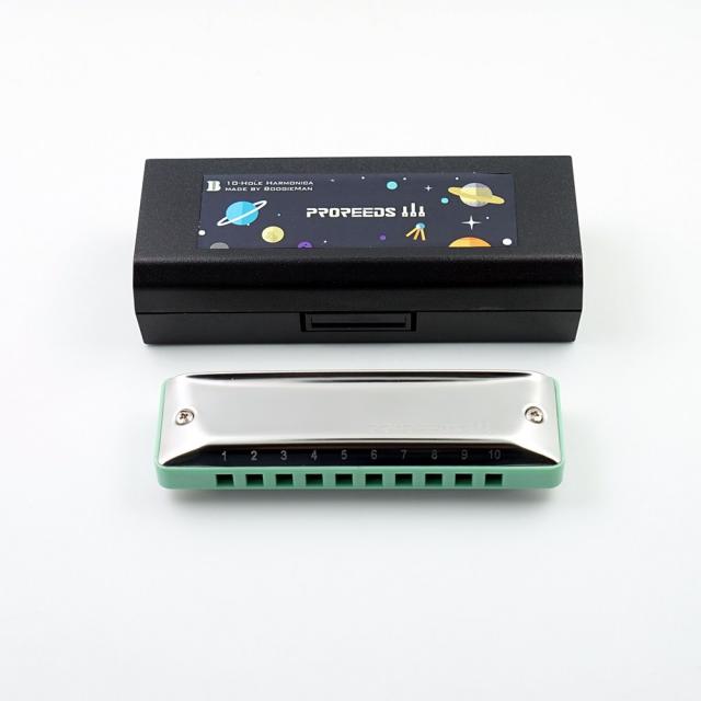 (관부가세포함) 하모니카 ProReeds ten hole blues harmonica children adult beginners 10 holes BM PR Boogieman-609908250275, C 키 + 3 개월 회원권 (라운드 홀 피아노)one