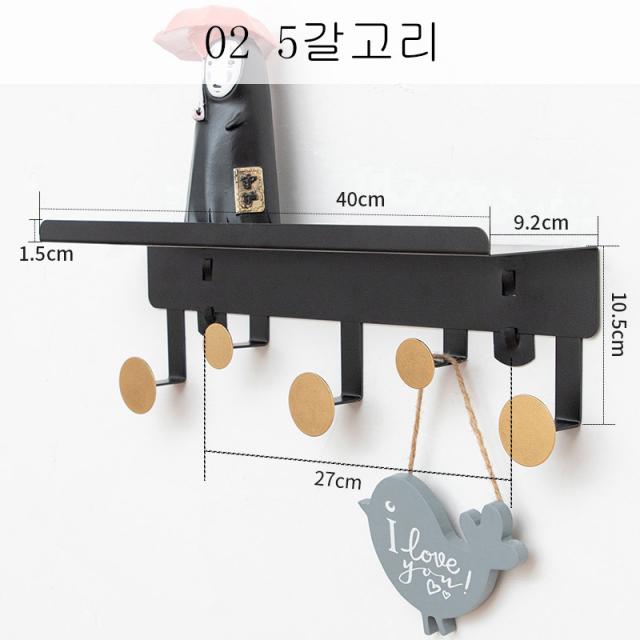 DALIN 벽걸이선반 칸막이선반 벽면수납 침실 장식 벽걸이판 칸막이벽 벽면 선반 문간벽 XT28 A25, 02 5갈고리, 1개