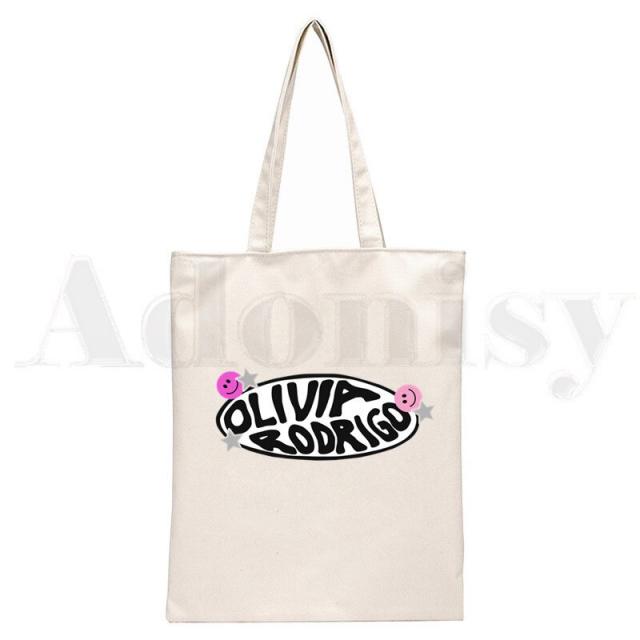 올리비아 로드리고 신 나는 지난 주에 내 운전 면허를 받고 핸드백 숄더백 캐주얼 쇼핑 소녀 핸드백 우아한 캔버스 가방, F_6