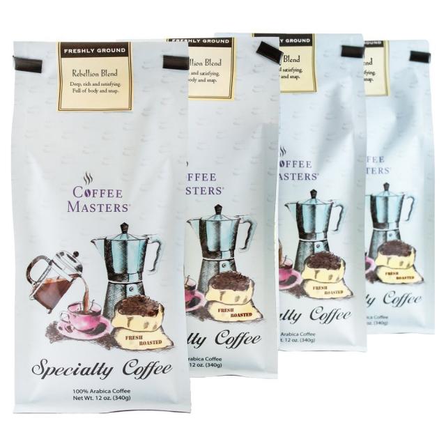 Coffee Masters 구르메 커피 무질서 블렌드 그라운드 12 온스 (4 팩), 상세설명참조, 선택