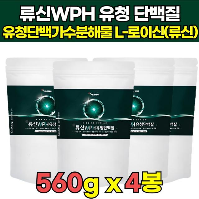 타먹는 류신 유신 L -로이신 WPH WPC 유청 단백질 분말 유청 농축 단백분말 BCAA 노인 어르신 시니어 살찌는 법 보충제 단백질 근육 단백질 추천 가수분해물 운동직후 추천, 560g x 4봉