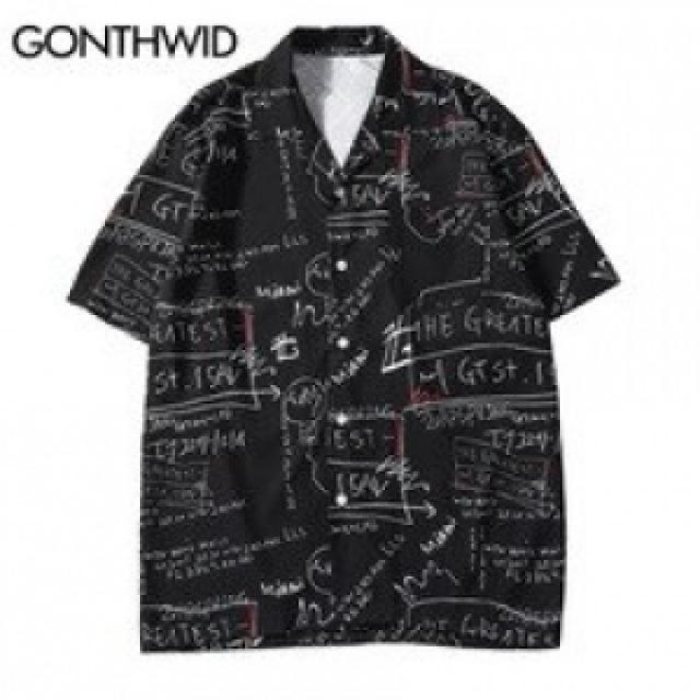 [해외]남성상의 GONTHWID Hip Hop Graffiti Manica