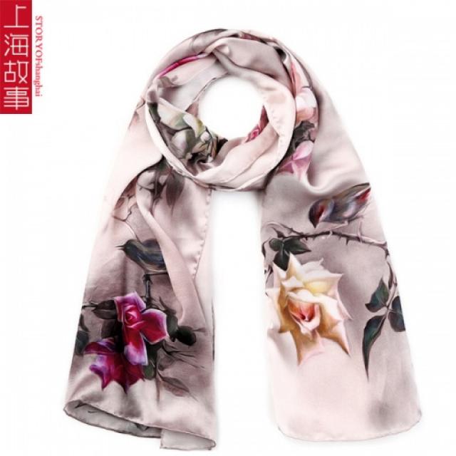 [해외]여성악세사리 Shanghai Story scarves brand scarves Shanghai story shop 100% hand-painted silk