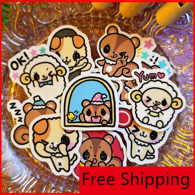 36 pcs 다람쥐 양 개인화 된 스크랩북 스티커 scrapbooking 물자 개인화 된 스티커 행복한 계획자 기술 일기 vellum
