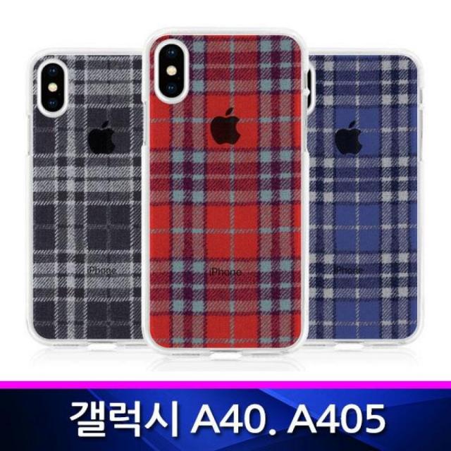 (OH) 갤럭시A40 TZ 컬러풀체크 투명 폰케이스 A405