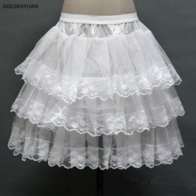 [해외] 댄스 파티 웨딩 드레스에 한 레이스 가장자리와 짧은 페티코트 여성 라인 UNDERSKIRT 신부 CRINOLINE 페티코트