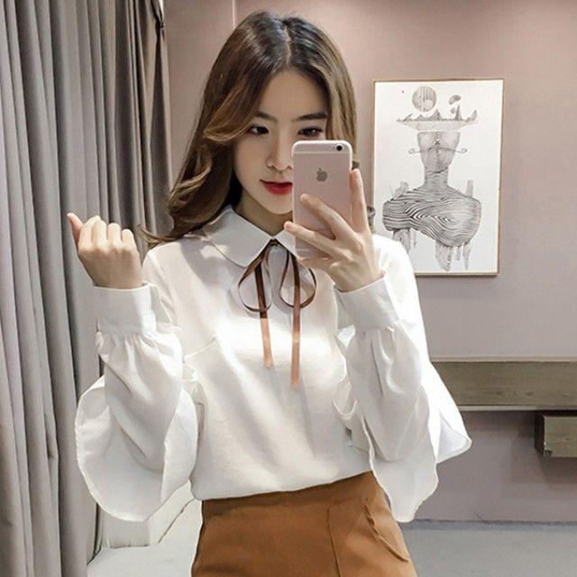 0013_199 러블팝 리본과 팔소매 포인트로 여신 등극 블라우스