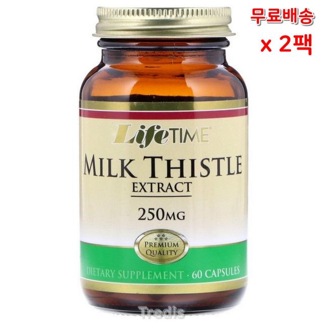 LifeTime Vitamins 밀크씨슬 추출 250mg 60캡슐X2팩, 60개, 1개