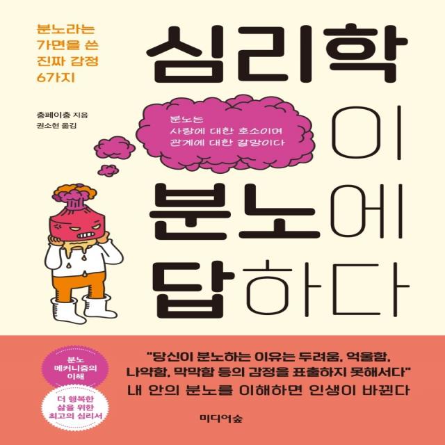 심리학이 분노에 답하다:분노라는 가면을 쓴 진짜 감정 6가지, 충페이충, 미디어숲