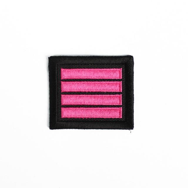 후아미 병장마크 계급 약장 검정핑크 군인 군용 와펜 패치