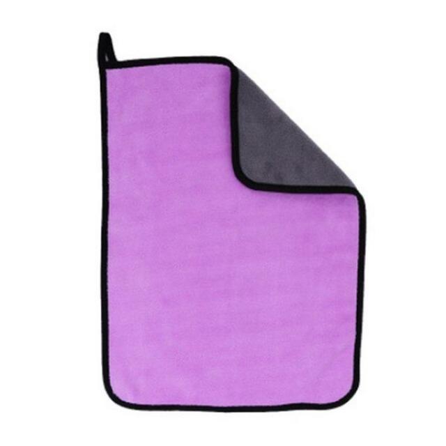 1PC 600GSM 세차 마이크로 화이버 타월 자동차 건조 천을 페인트 케어 자세히 청소 액세서리, purple and gray