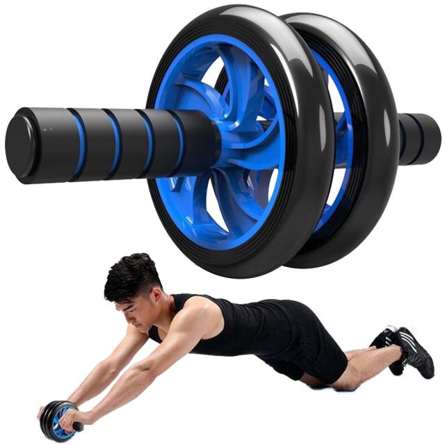 더블 훨 AB슬라이드 무소음 코어운동 기구 복근 운동 기구 실내 홈트레이닝 중상급자용, 블루