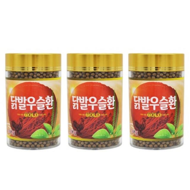 닭발우슬환300g x3병 건강식품 건강환 닭발환 우슬초 뿌리 접골초 차 오가피 당귀 콜라겐 함유 부모님 선물, 3병, 300g