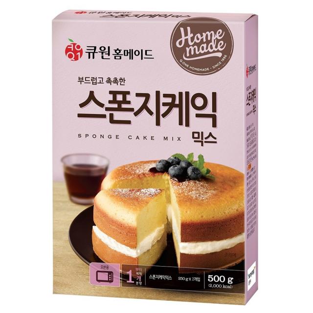 큐원 부드럽고 촉촉한 스폰지케익믹스 500g 오븐용 _상온, 단품, 상세 설명 참조