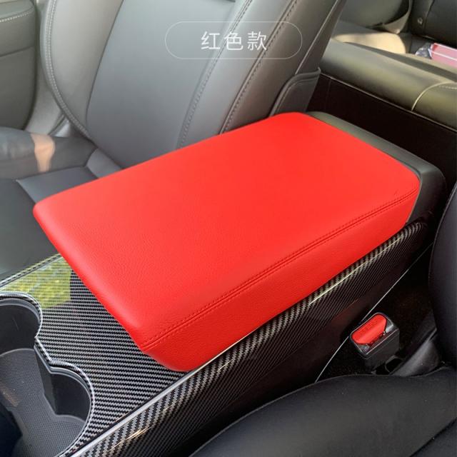 기어용품 활용가능 테슬라 model3팔받침박스 커버가죽 Zhongkong중앙 팔받침박스 세트개조 부속품, T02-model3두줄레드가죽 혁파수 캐리어커버