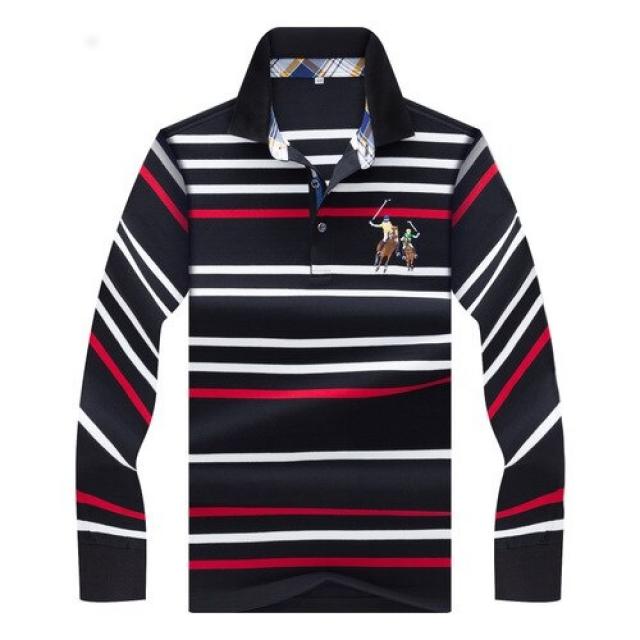 [해외]여성상의 > 폴로티 여성상의 / 폴로티 / 2018 automne hiver 누보 병력 polo 드 오트 qualite a 긴 manches 라예 polo shirt 병력 mode 캐주얼 solide polo