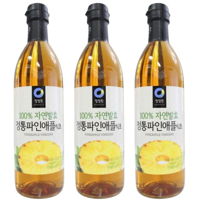 청정원 100% 자연발효 정통 파인애플 식초 800ml 3개 파인애플 식초